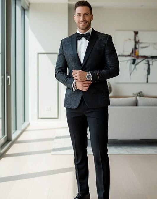 BLACKTIE AMSTERDAM Black Wedding Tuxedo Black Tuxedo - 6