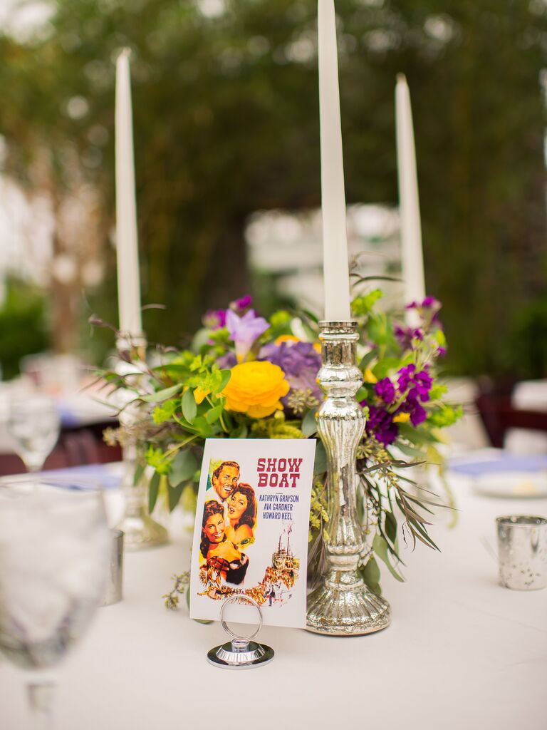 Playbill musical wedding table names.