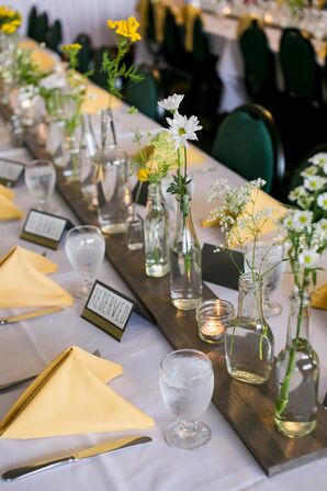 Yellow and White Reception Linens