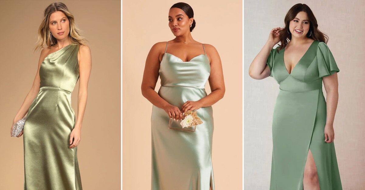 white christmas dresses Green Satin Floor Length Prom Dress, A-Line Puffy Short Sleeve Evening Party Dress US 16 / Dark Green