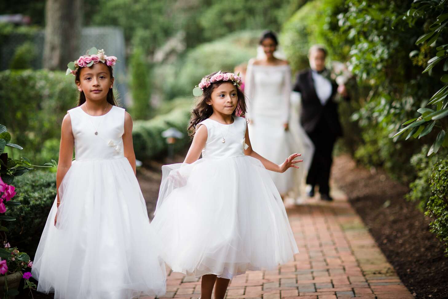 Flower Girls White Satin Dresses Wedding