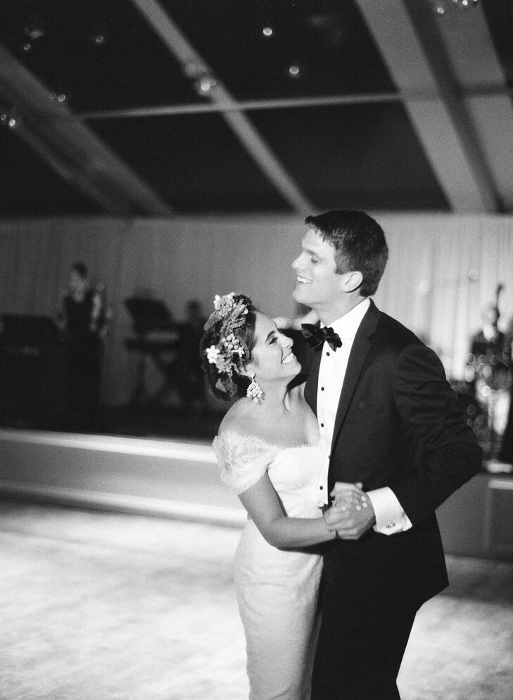 Classic Bridal Style with Flower Crown