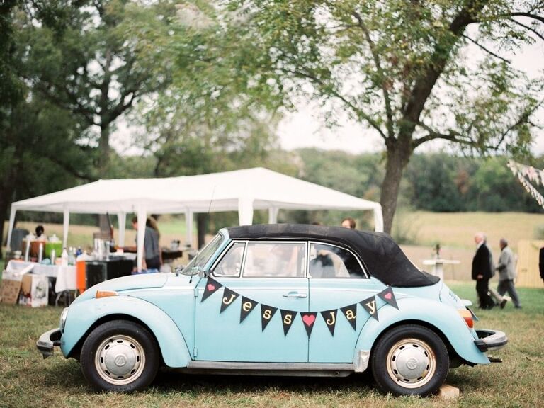 blue vintage Volkswagen bug