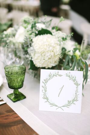 Olive Branch Motif Table Numbers