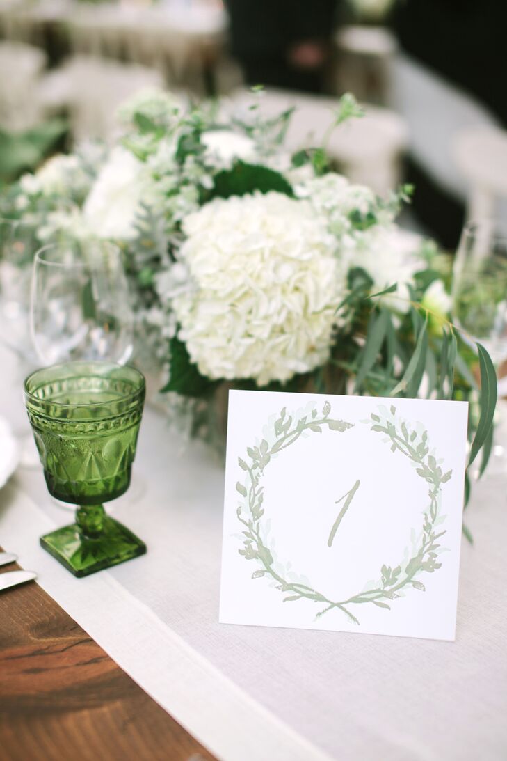 Olive Branch Motif Table Numbers