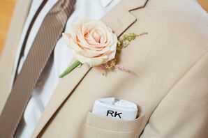 Blush Rose and Stock Boutonniere