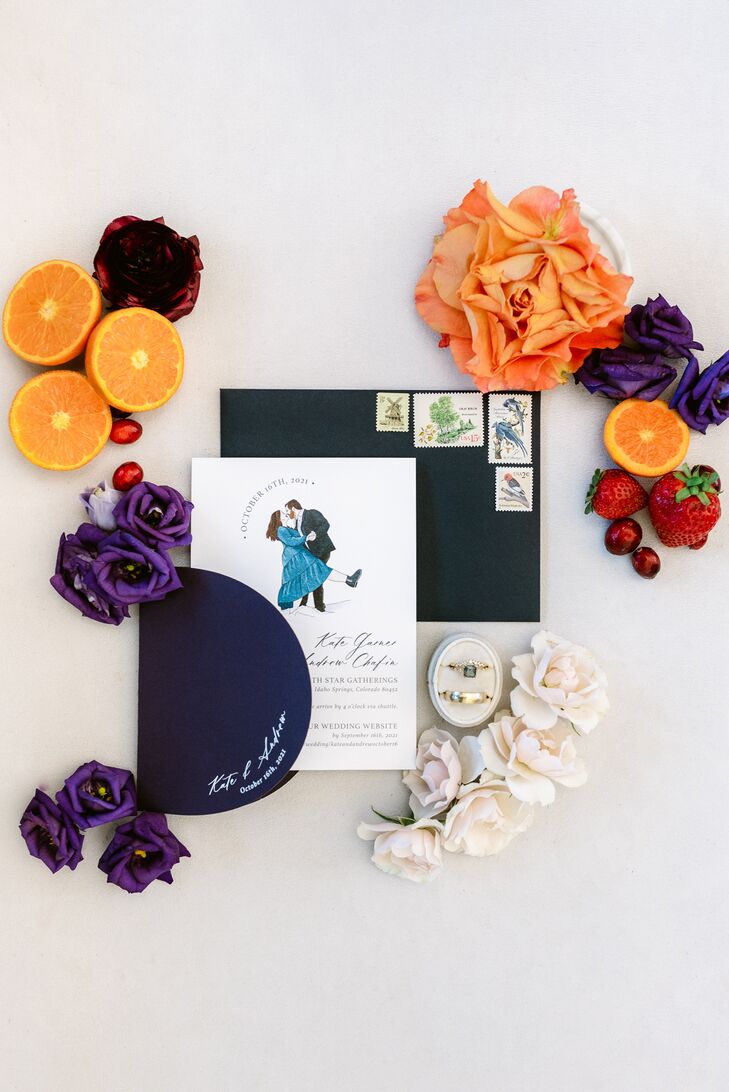 Modern Wedding Invitation Styled With Oranges