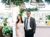 Couple at their rehearsal dinner