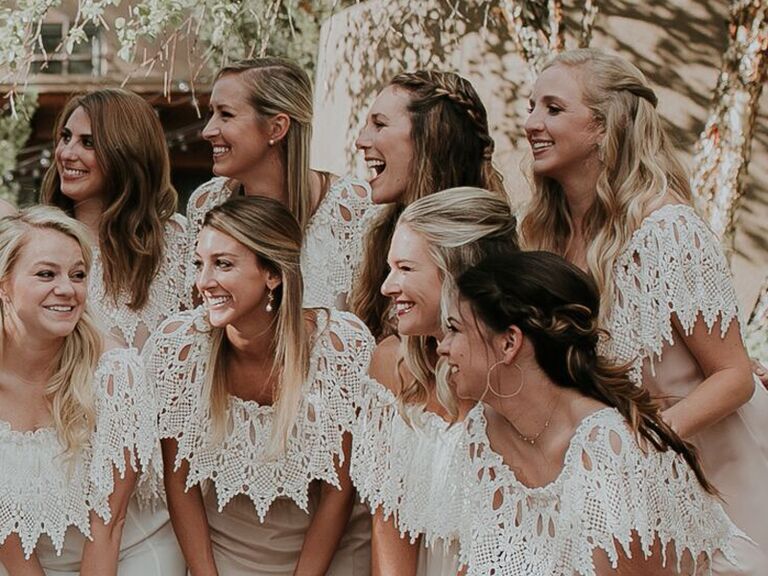 Bridesmaid updo ponytail with braid