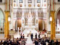 Christian wedding ceremony at chapel