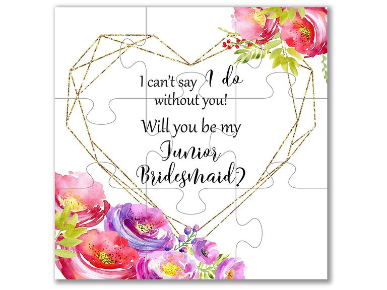 Nine-piece Will You Be My Bridesmaid Puzzle junior bridesmaid gift