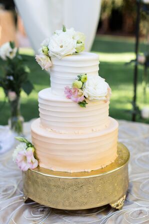 Ivory Wedding Cake on Gold Stand