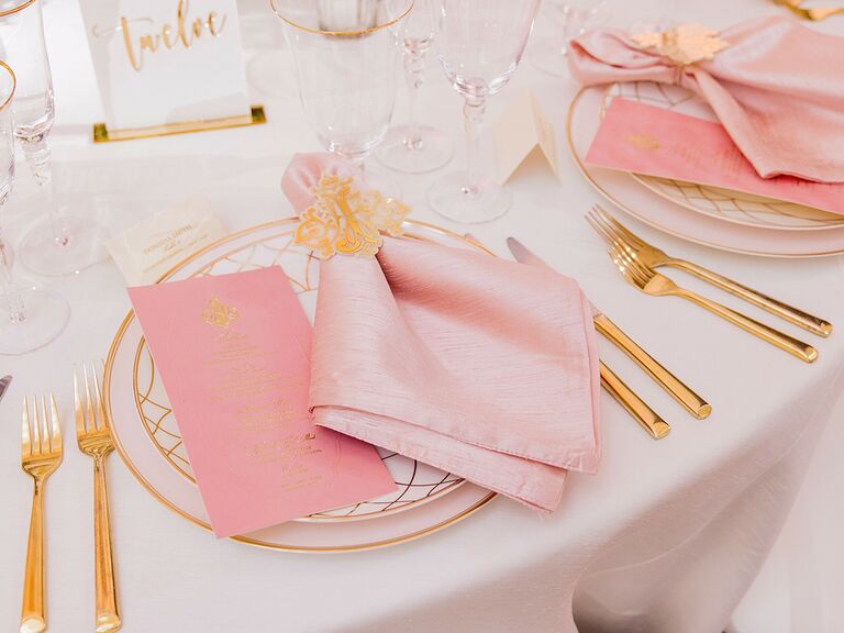 Pink and gold spring fairytale wedding