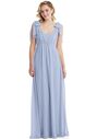 Dessy Group Empire Waist Shirred Skirt Convertible Sash Tie Maxi Dress - TH095 One Shoulder Bridesmaid Dress - thumbnail - 1