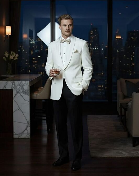 BLACKTIE BRENTWOOD Ivory Wedding Tuxedo Ivory Tuxedo - 4
