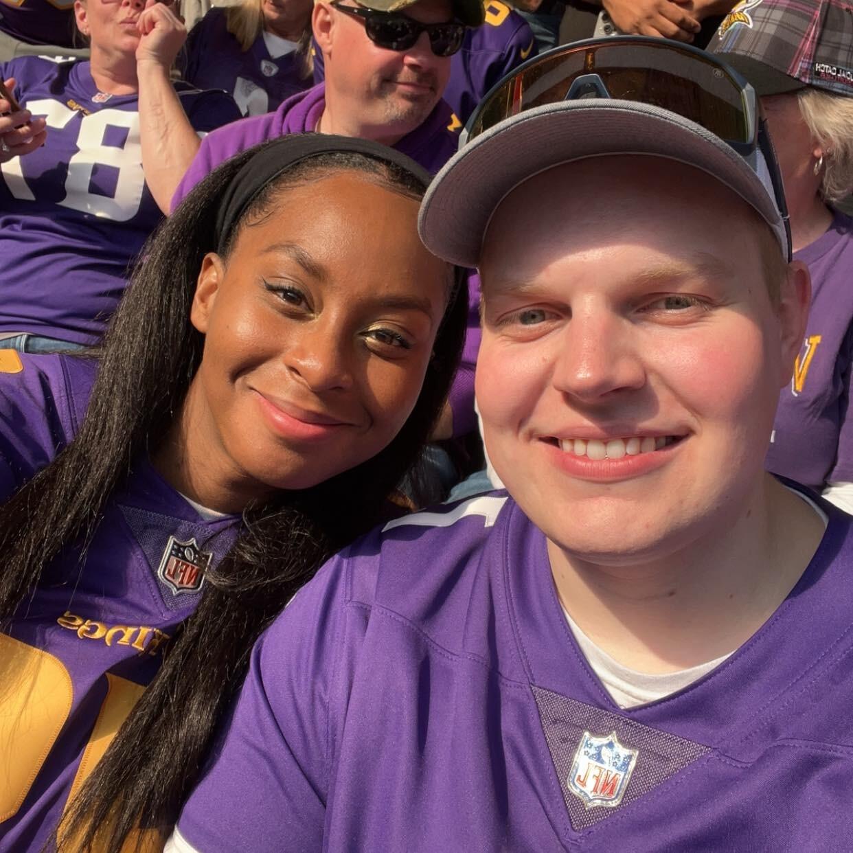 Our first getaway to Minneapolis for a Vikings game — where I learned just how loud Cody can get when his team scores! Pure joy, purple pride, and a weekend full of fun.