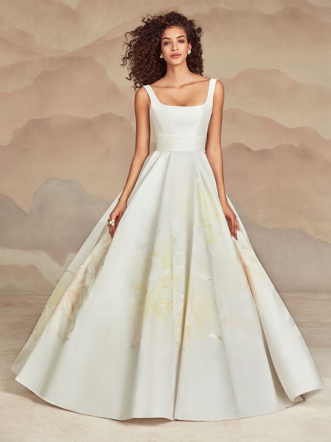 Ines Di Santo ball gown with square neckline