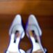 Purple Satin Wedding Shoes with Crystal Embellishment