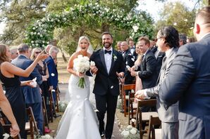 Rose Petal Exit Toss During Wedding Recessional