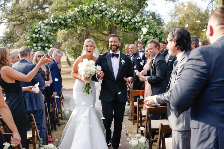 Rose Petal Exit Toss During Wedding Recessional