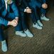 The Groom and His Groomsmen Wore Matching Dusty Blue Sneakers to the Wedding
