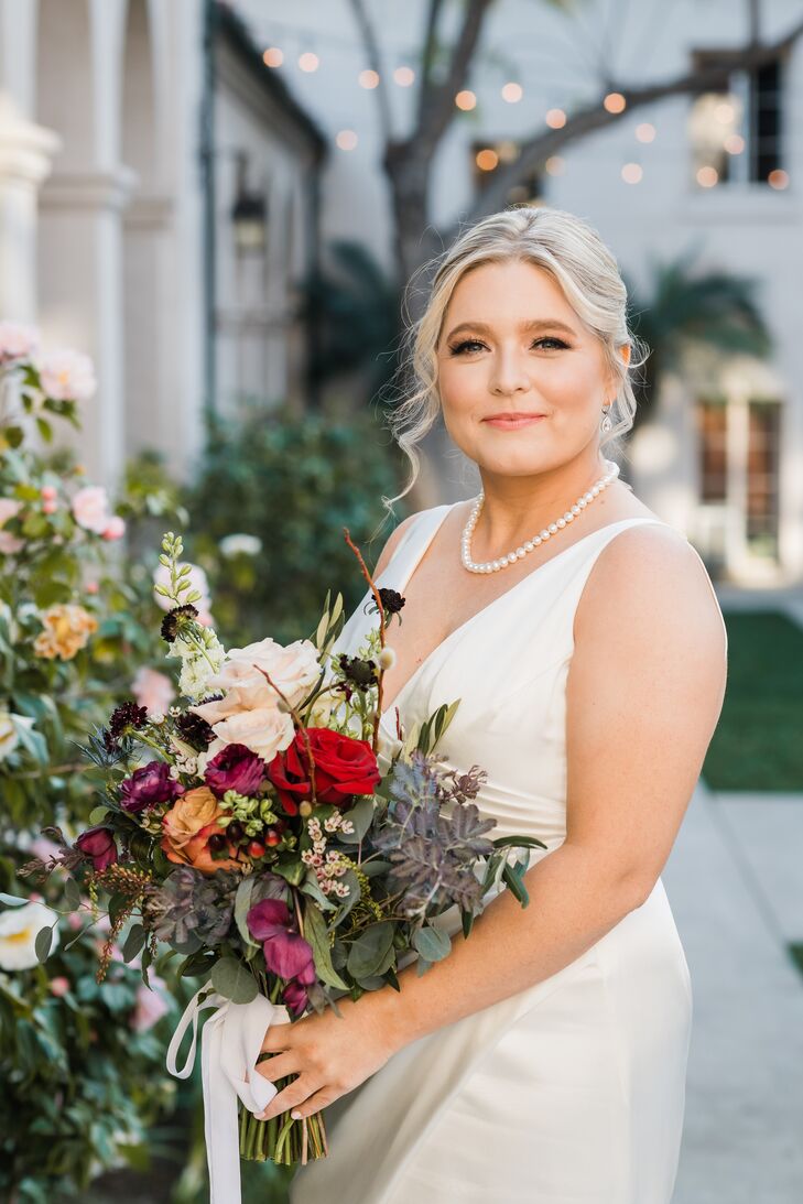 Bride With Updo and Pearl Necklace