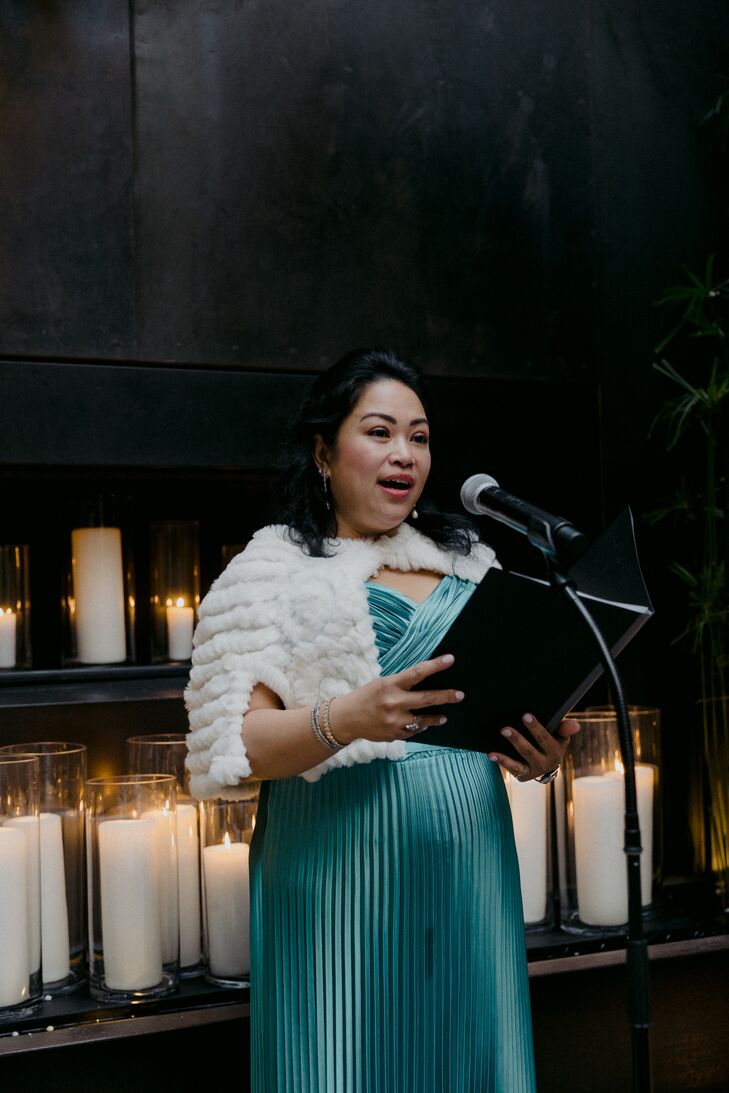 Traditional Filipino and Burmese Wedding Ceremony Speech in Front of Ample Candlelight