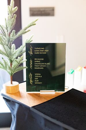 Christmas-Themed Bar Menu With Wines, Beers and Spirits