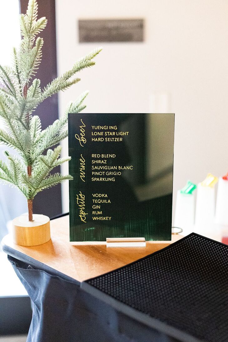 Christmas-Themed Bar Menu With Wines, Beers and Spirits