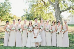 Long Neutral-Colored Bridesmaid Dresses