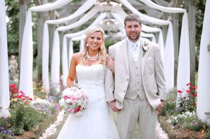 Tan Groom's Suit With Bullet Cuff Links