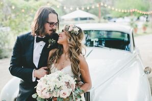 Pink and White Rose Hair Accessory