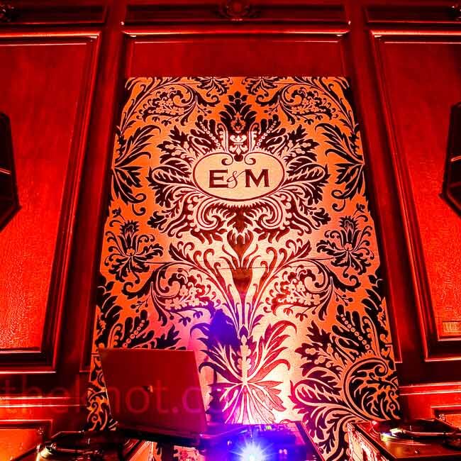The couple built two large canvases to serve as the backdrop for the DJ.
