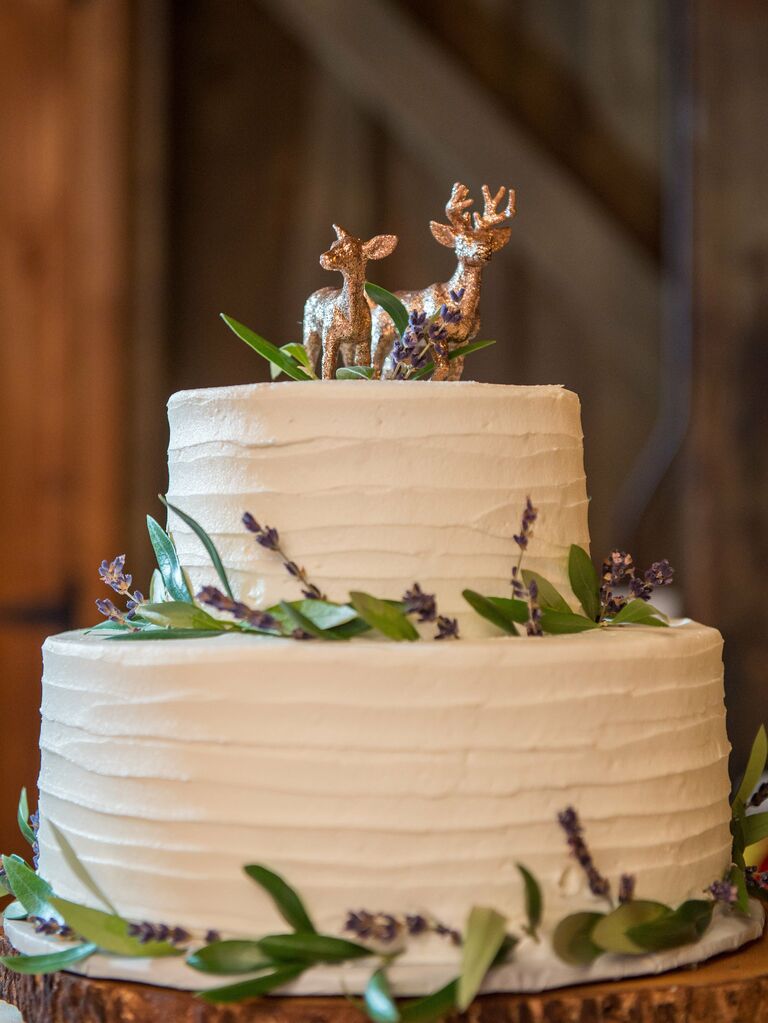 Glitter buck and doe cake toppers. 