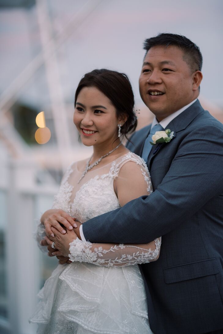 Bride and Groom Portraits at Wychmere Beach Club in Harwich Port, Massachusetts