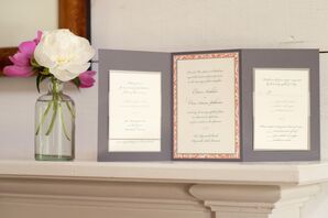 Gray Trifold Custom Wedding Invitations