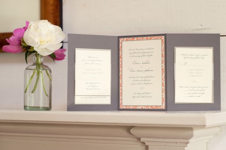 Gray Trifold Custom Wedding Invitations