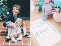 Two children and fun activity for wedding reception