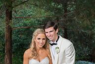 Carrie Patterson (27 and an MBA student) and Robert Gillespie (28 and works in finance) wed in the backyard of the bride’s childhood home. “The backya