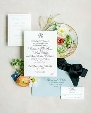 Elegant, Formal Wedding Invitations With Cursive Calligraphy, Pastels for Garden Wedding