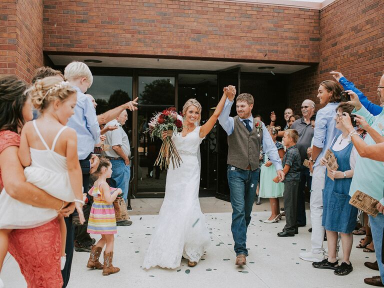 Dried eucalyptus wedding exit