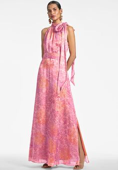 Sachin & Babi Kayla Gown - Pastel Sunset Hydrangea Strapless Bridesmaid Dress