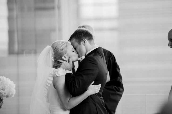 Classic Bridal Updo With Cathedral-Length Veil