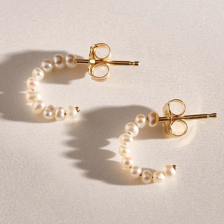 pearl hoop earrings