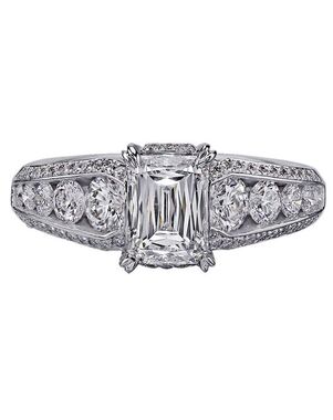 Christopher Designs Elegant Emerald Cut Engagement Ring