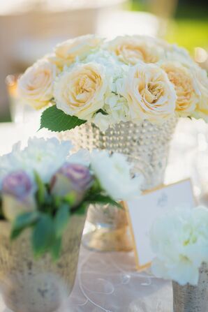 Pale Yellow Garden Rose Centerpiece Accent