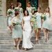 Elegant, Short Mint Chiffon Bridesmaid Dresses