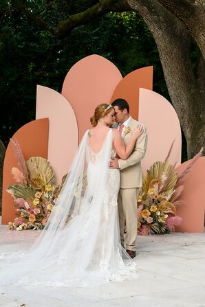 Wedding Portraits With Boho Backdrop at Casa Cartel in Austin, Texas