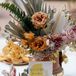 Modern Yellow Table Number and Boho Centerpiece for Wedding at Casa Cartel in Austin, Texas