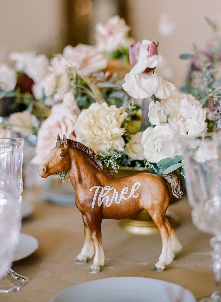 Horse Table Number for California Wedding